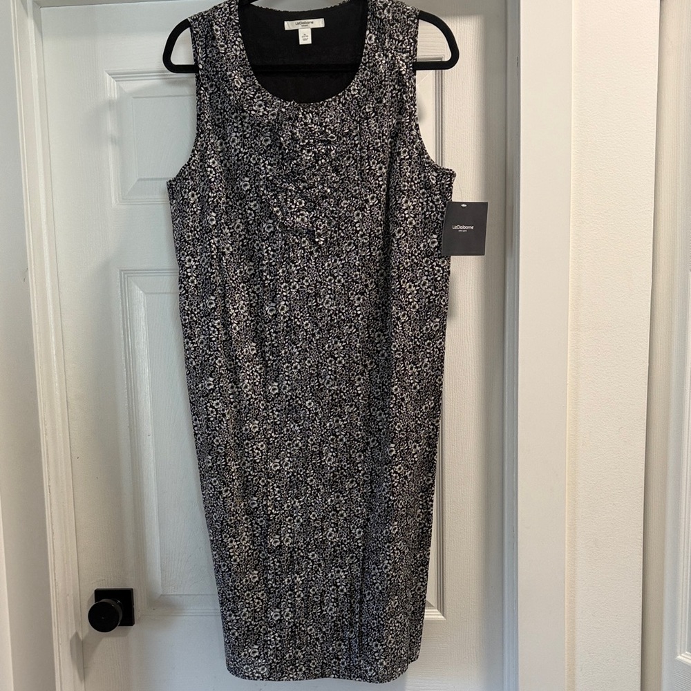 Liz Claiborne Black and White Floral Midi Dress